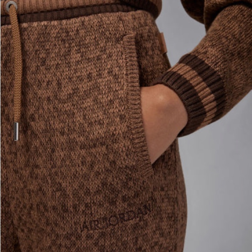 Nike Jordan Cozy Girl Knit Flare Women Pants Brown $175 FZ4201 - Picture 7 of 16